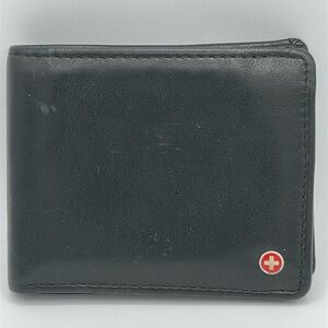 Alpine Swiss black leather Luka bifold wallet